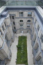 Germany, Berlin, Mitte, Reichstag building internal courtyard seen from roof terrace.