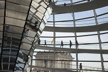 Germany, Berlin, Mitte, Reichstag building with glass dome deisgned by Norman Foster.
