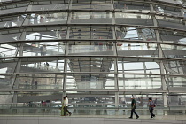 Germany, Berlin, Mitte, Reichstag building with glass dome deisgned by Norman Foster.