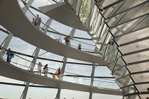 Germany, Berlin, Mitte, Reichstag building with glass dome deisgned by Norman Foster.