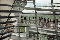 Germany, Berlin, Mitte, Reichstag building with glass dome deisgned by Norman Foster.