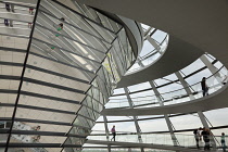 Germany, Berlin, Mitte, Reichstag building with glass dome deisgned by Norman Foster.