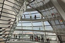 Germany, Berlin, Mitte, Reichstag building with glass dome deisgned by Norman Foster.