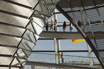 Germany, Berlin, Mitte, Reichstag building with glass dome deisgned by Norman Foster.