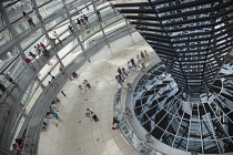 Germany, Berlin, Mitte, Reichstag building with glass dome deisgned by Norman Foster.