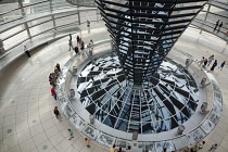 Germany, Berlin, Mitte, Reichstag building with glass dome deisgned by Norman Foster.