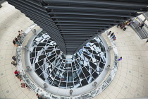 Germany, Berlin, Mitte, Reichstag building with glass dome deisgned by Norman Foster.