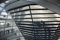 Germany, Berlin, Mitte, Reichstag building with glass dome deisgned by Norman Foster.