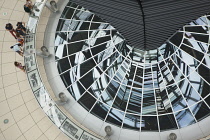 Germany, Berlin, Mitte, Reichstag building with glass dome deisgned by Norman Foster.