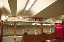 Germany, Berlin, Mitte, Alexanderplatz, underground station platform.