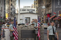 Germany, Berlin, Mitte, Checkpoint Charlie on Friedrichstrasse.