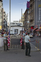 Germany, Berlin, Mitte, Checkpoint Charlie on Friedrichstrasse.