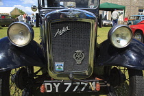 Transport, Cars, Old, Classic car show, Raditor grill of Austin Seven with crank start handle.