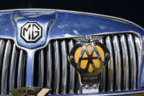 Transport, Cars, Old, Classic car show, Radiator grill of MG showing AA badge.