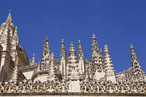 Spain, Castille-Leon, Segovia, Detail of the Cathedral.