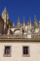 Spain, Castille-Leon, Segovia, Detail of the Cathedral.