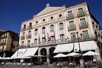 Spain, Castille-Leon, Segovia, Theatre of Juan Bravo in the Plaza Mayor.