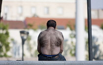 Spain, Madrid, Man with a hairy back.