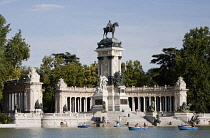 Spain, Madrid, Monument to Alfonso XII at Retiro Park.