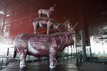 Spain, Madrid, 'Wheat & Steak' sculpture by Miralda in the Reina Sofia Museum.