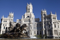 Spain, Madrid, Plaza de la Cibeles & Central Post Office.