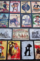 Spain, Madrid, Souvenir enamal plaques.