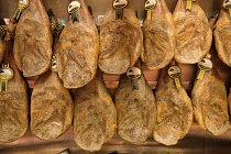 Spain, Madrid, Display of jamon.