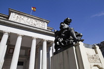 Spain, Madrid, Statue of Diego Velazquez in front of the Museo del Prado.