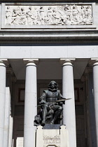 Spain, Madrid, Statue of Diego Velazquez in front of the Museo del Prado.