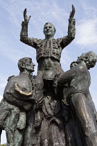 Spain, Madrid, Statue of a matador at the Plaza de Toros de las Ventas.