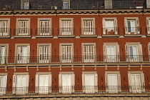 Spain, Madrid, Apartments in the Plaza Mayor.