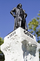 Spain, Madrid, Statue of Goya outside the Prado Museum.