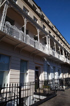 England, Bristol, Terraced houses on Royal York Crescent in the Clifton district.