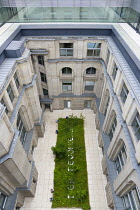 Germany, Berlin, Mitte, Tiergarten, small garden within the Reichstag building housing the Bundestag.