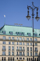 Germany, Berlin, Mitte, the rebuilt five star Hotel Adlon Kempinski on the corner of Unter den Linden and Pariser Platz.