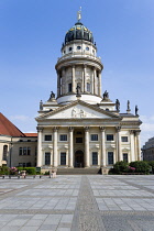 Germany, Berlin, Mitte, The French Cathedral, Franzosischer Dom, in the Gendarmenmarkt square built in 1701 for the Huguenot community.