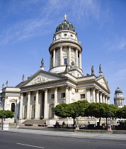 Germany, Berlin, Mitte, The German Cathedral, Deutscher Dom, designed by Martin Grunberg in 1708 and rebuilt in 1993 after being burned down in 1945.