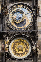 Czech Republic, Bohemia, Prague, The 16th Century Astronomical Clock on the Town Hall in the Old Town district