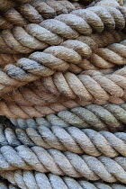 England, Bristol, Coiled rope on the SS Great Britain.