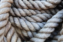 England, Bristol, Coiled rope on the SS Great Britain.