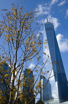 USA, New York, Lower Manhattan, One World Trade Center skyscraper, the tallest building in the city.