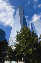 USA, New York, Lower Manhattan, One World Trade Center skyscraper, the tallest building in the city.