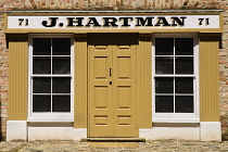 Ireland, County Tyrone, Omagh, Ulster American Folk Park, A shop front in the reconstructed 19th century American streetscape.