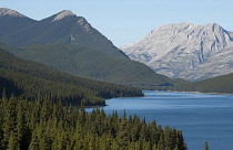 Canada, Alberta, Kananaskis, Barrier Lake with McConnel Ridge behind.