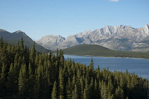 Canada, Alberta, Kananaskis, Barrier Lake with McConnel Ridge behind.