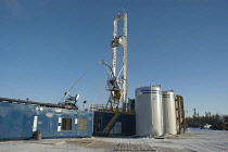 Canada, Alberta, Wabasca, Coil rig drilling an exploration well.