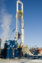 Canada, Alberta, Wabasca, Coil rig drilling an exploration well.