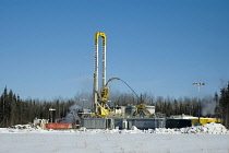 Canada, Alberta, Wabasca, Coil rig drilling an exploration well.