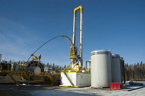 Canada, Alberta, Wabasca, Coil rig drilling an exploration well.