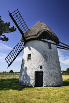 Ireland, County Wexford, Tacumshane, Old stone windmill.